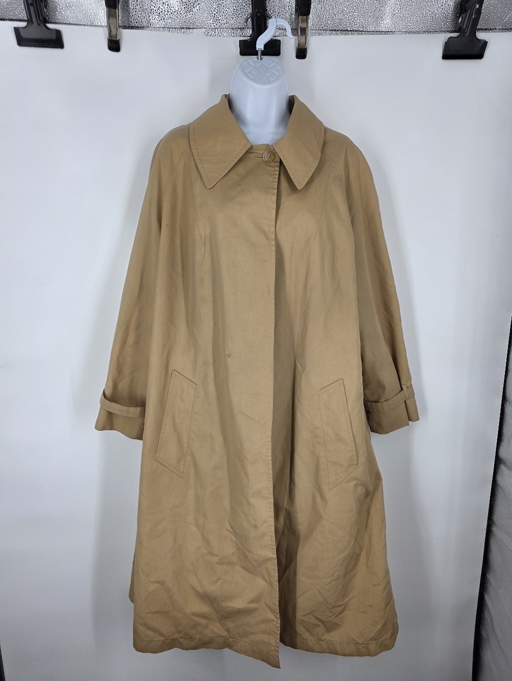 Vintage Misty Harbor Trench Coat 16 Reg Tan Mariner II Raincoat Made in USA 70s